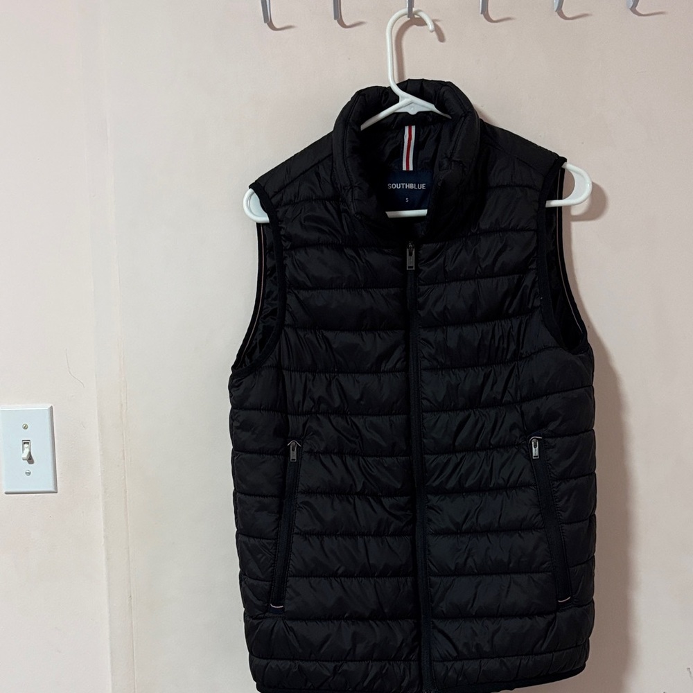 South Pole Men's Quilted Black Vest